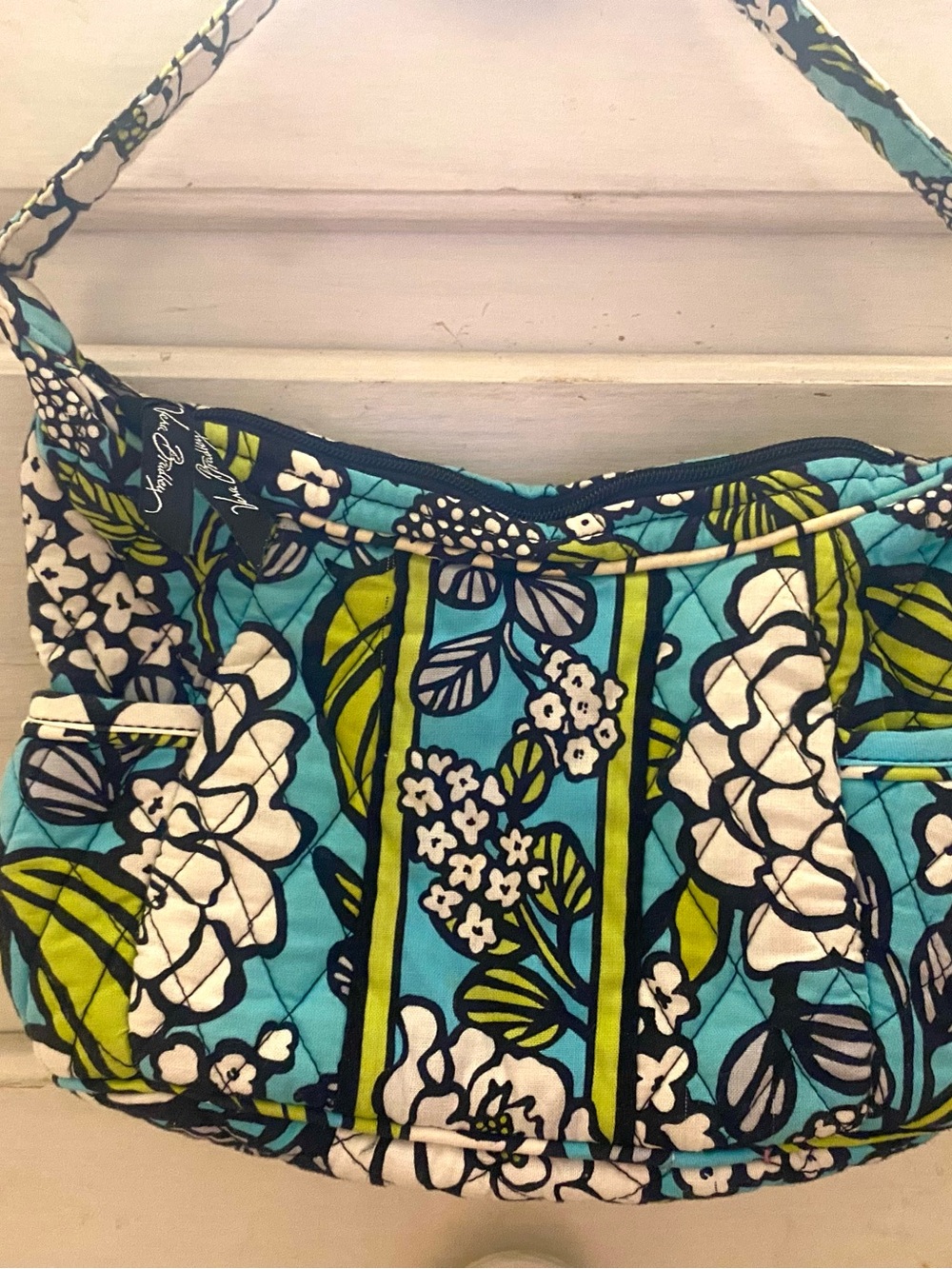 Vera Bradley Vintage Teal Floral Quilted Bag